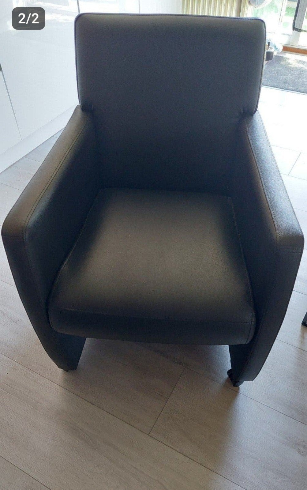 4 Zwarte  fauteuil, zo goed als nieuw, Huis en Inrichting, Fauteuils, Ophalen, Overige materialen, 75 tot 100 cm, Zo goed als nieuw