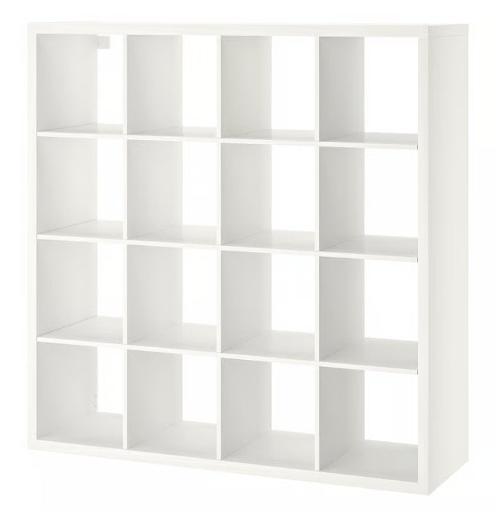 KALLAX kast 4x4 wit, incl. 4 ladeblokken & 4 opbergdozen, Ophalen, Zo goed als nieuw