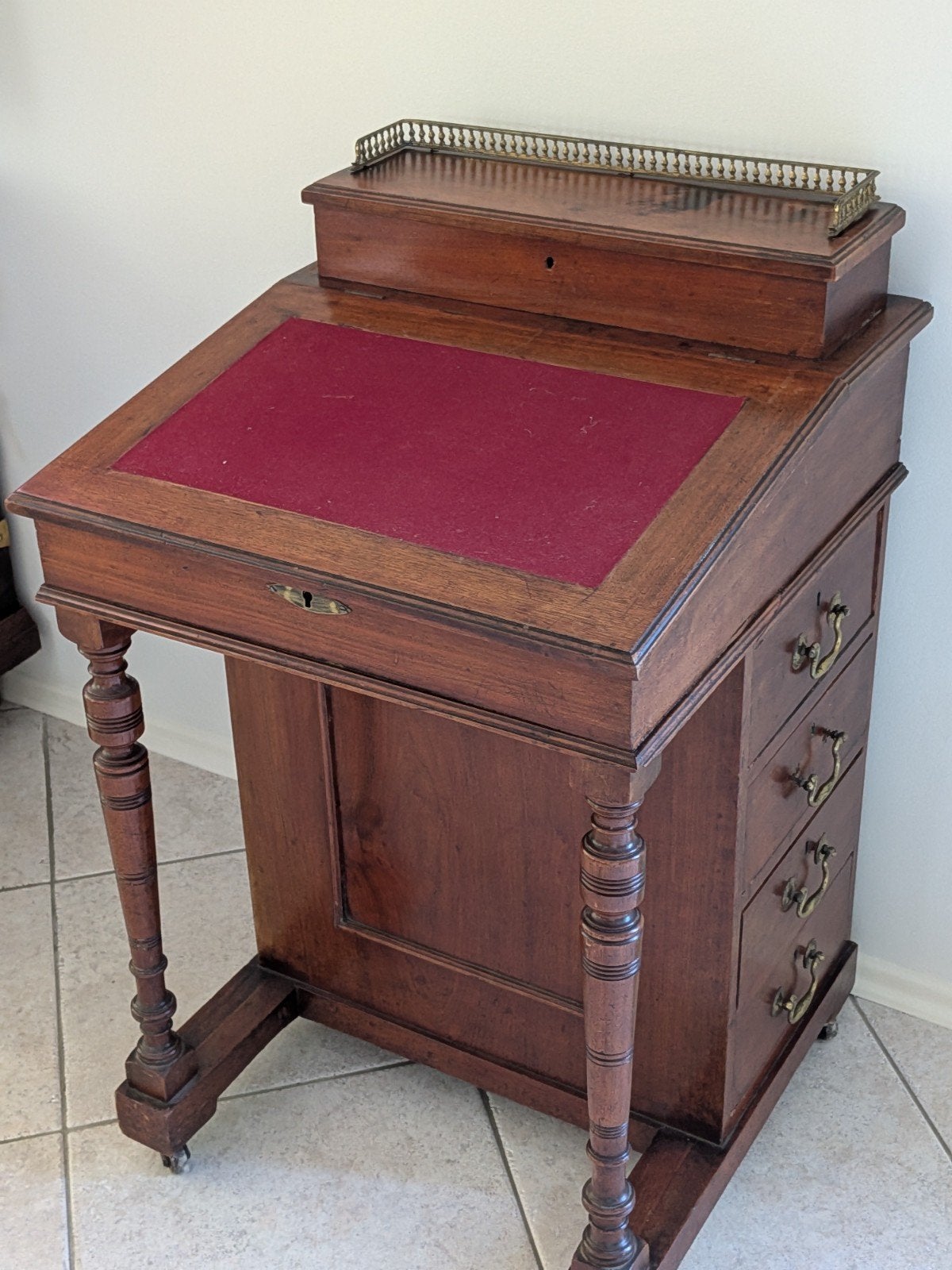 Antieke Mahoniehouten Davenport Bureau,, Ophalen of Verzenden
