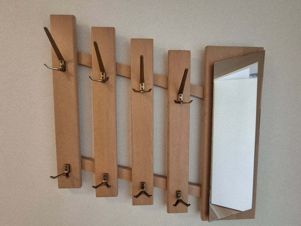 Kapstok + spiegel, Zo goed als nieuw, Minder dan 100 cm, Hout, Ophalen