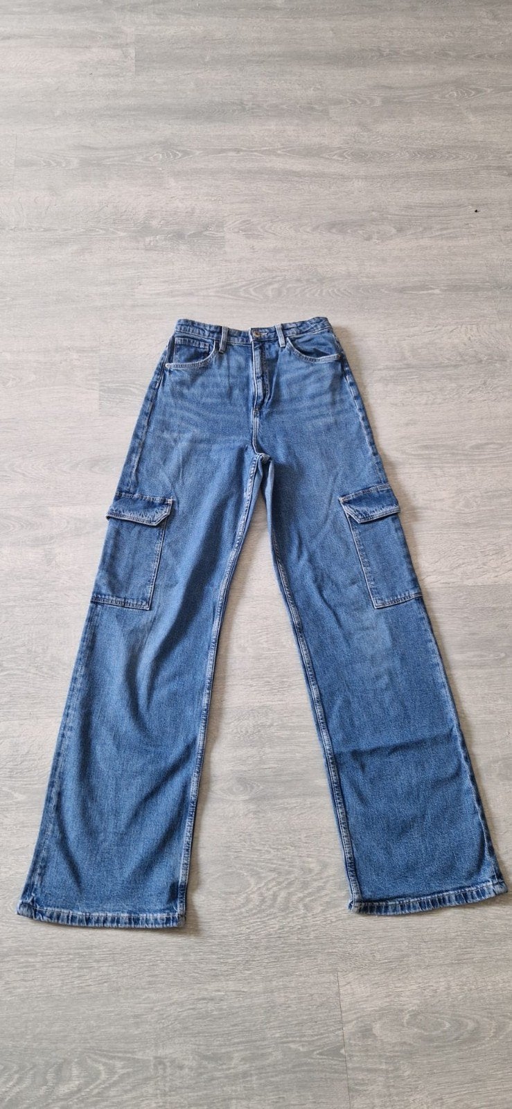High waist wide leg spijkerbroek van h&m maat 170. 
Zit een, Broek, Gebruikt, Meisje, H&M