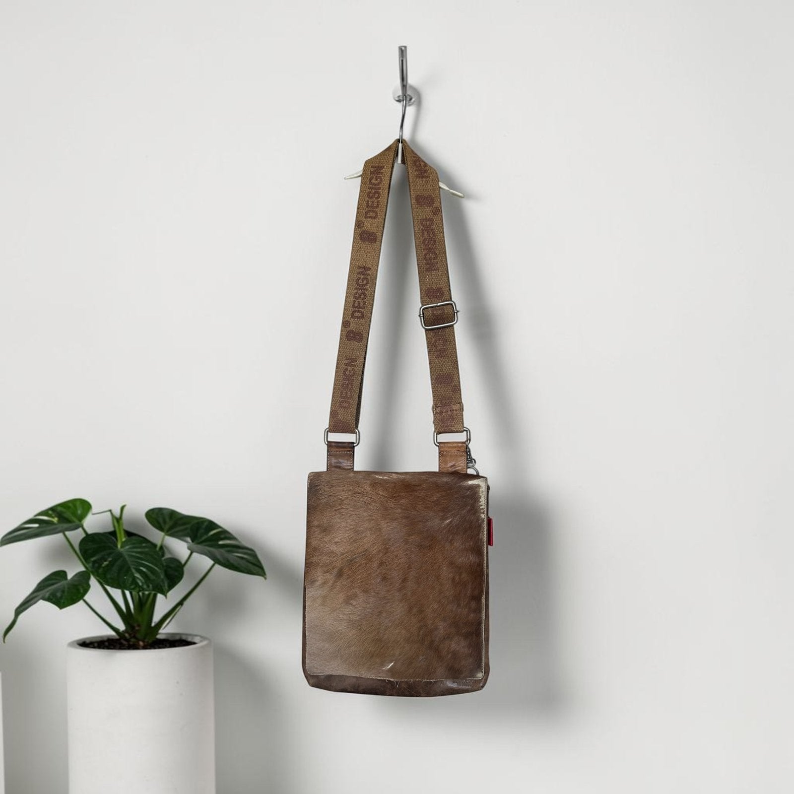 Bear Design Tas one Size Bruin Leer Koeienhuid Messengerbag, Gebruikt, Verzenden, Bear Design, Leer