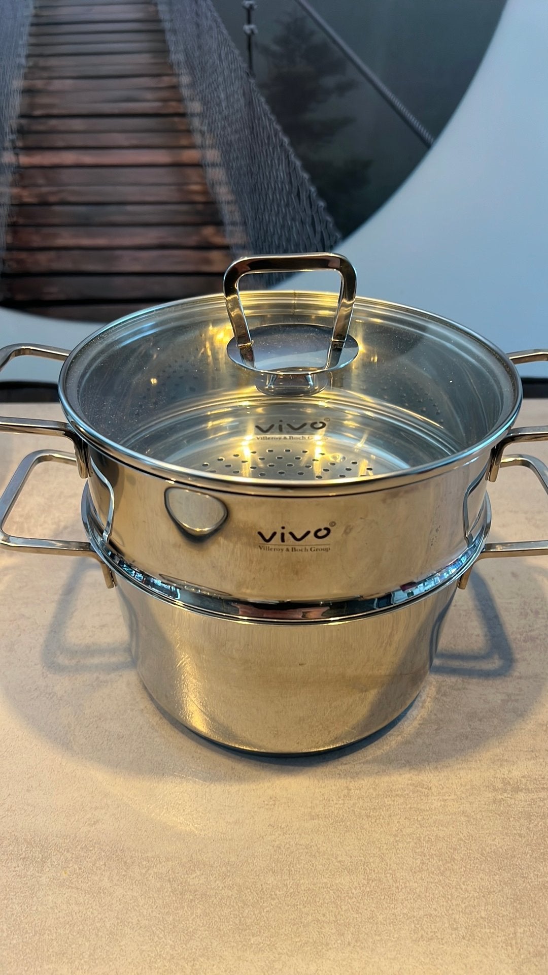 Vivo Villeroy & Boch 2,5L met stoominzet en deksel, Ophalen of Verzenden, Rvs, Pannenset