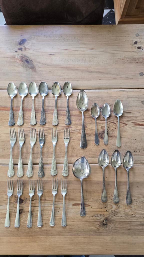 Vintage Bestekset - verzilverd - 26 Stuks, Antiek en Kunst, Ophalen of Verzenden