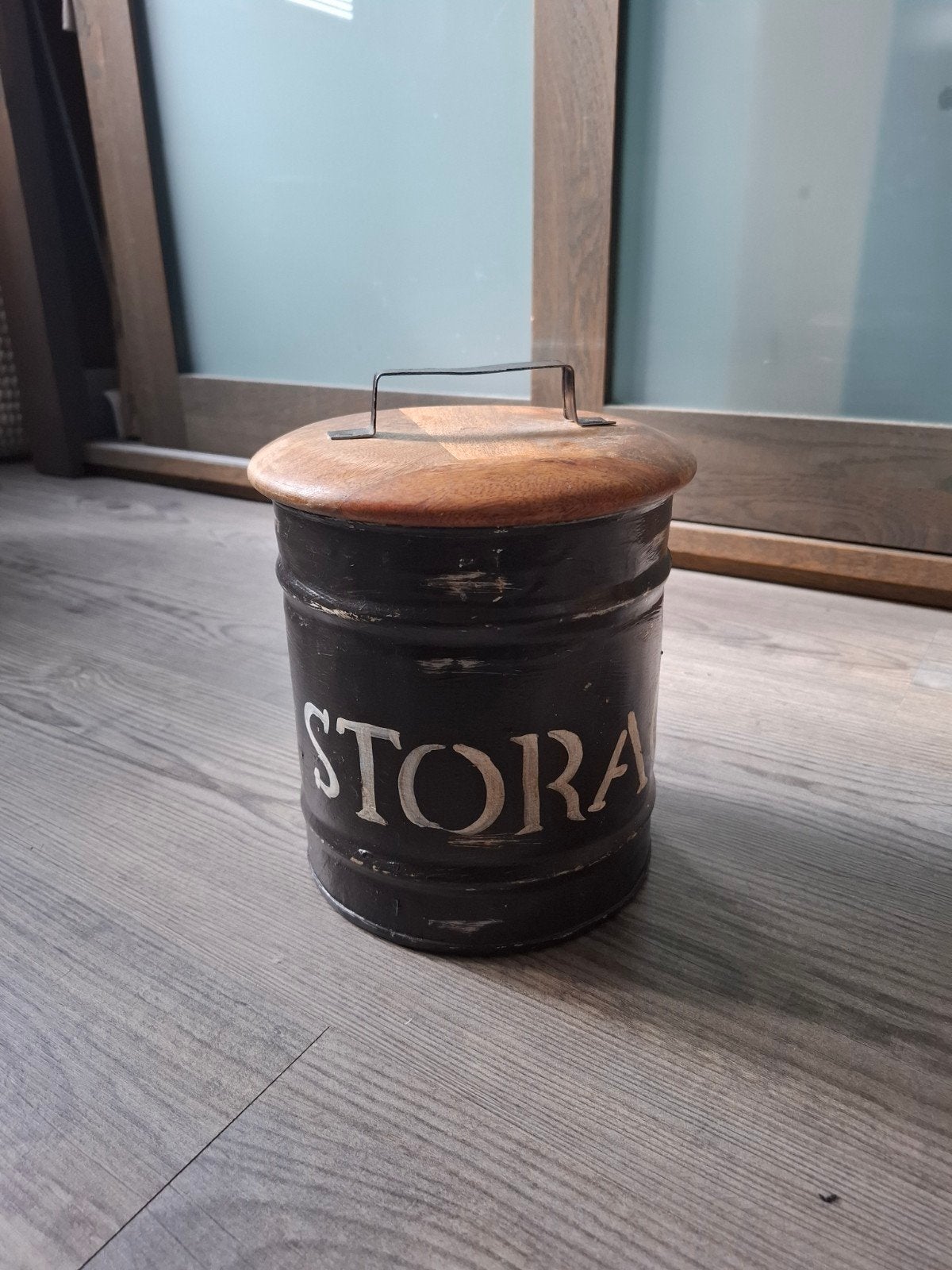 Voorraadpot met houten deksel  medium, Overige materialen, Minder dan 50 cm, Minder dan 50 cm, Ophalen of Verzenden