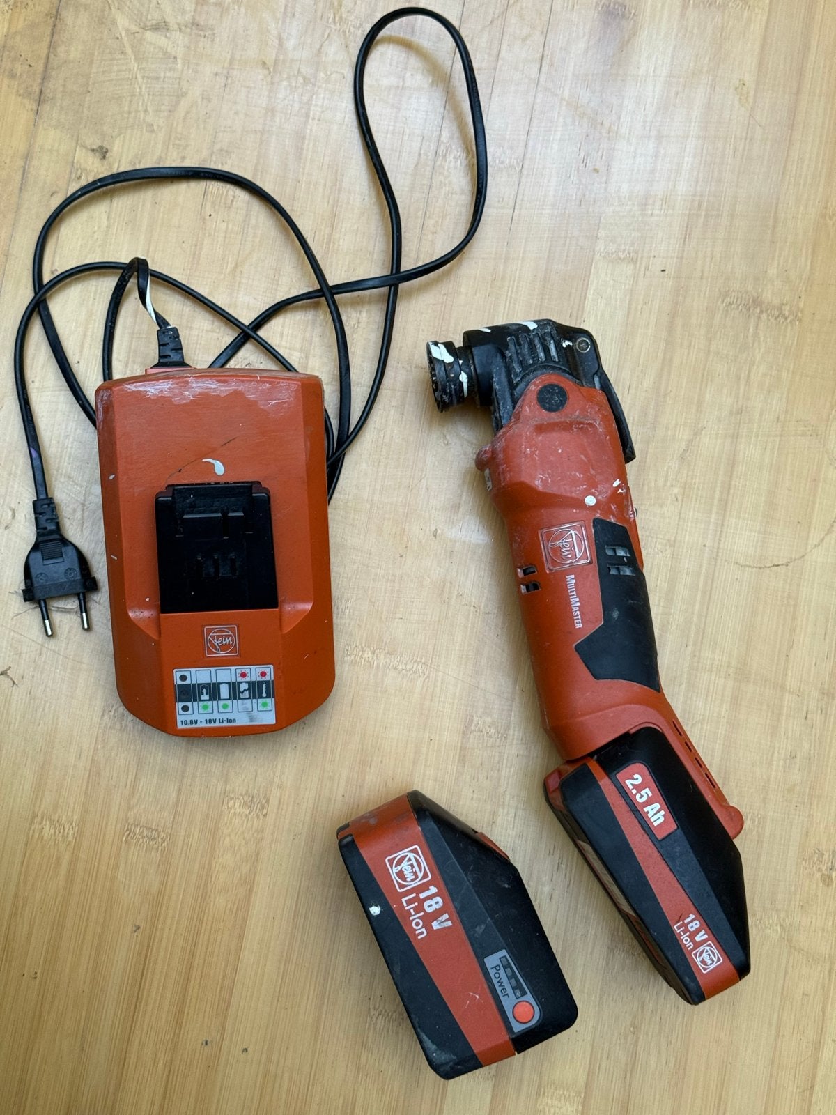 Fein Multimaster met 2 accu's en lader, Ophalen of Verzenden, Gebruikt, Multitool, Overige merken