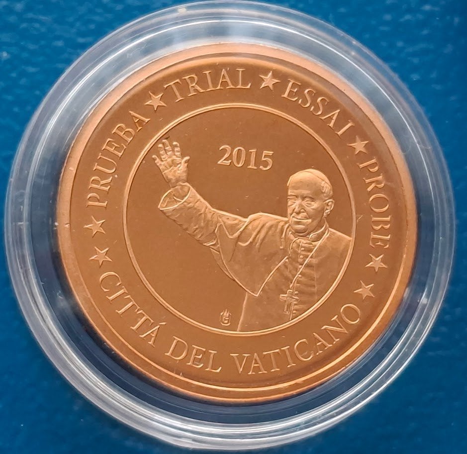 Vaticaan Probe 1 Eurocent Paus Benedictus XVI - 2015, Postzegels en Munten, Ophalen of Verzenden, Overige materialen, Buitenland