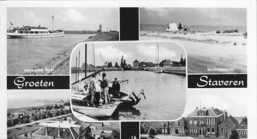 Groeten uit Staveren - 5 luik 1966, Verzenden, 1960 tot 1980, Gelopen, Friesland