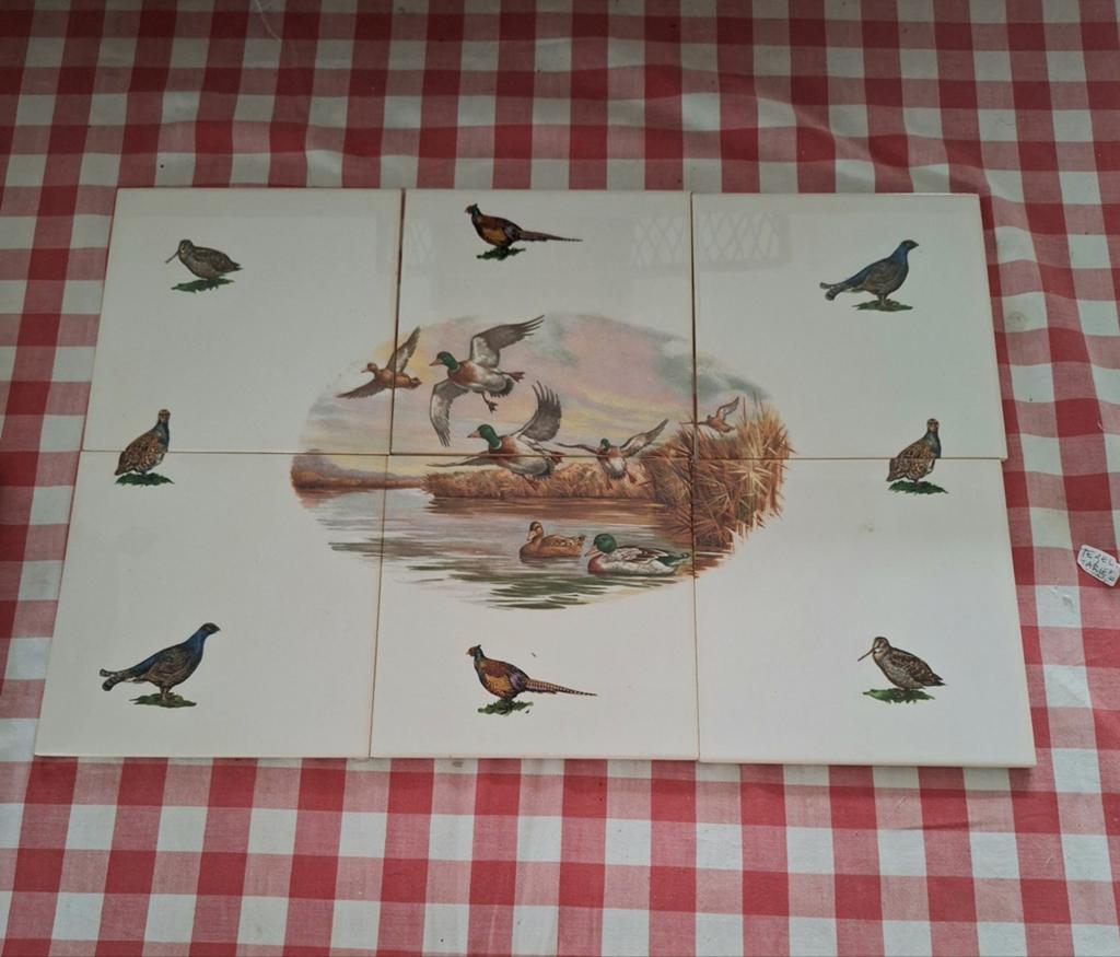 Uniek tegeltableau Mosa vogels handbeschilderd schouwtegels, Ophalen of Verzenden