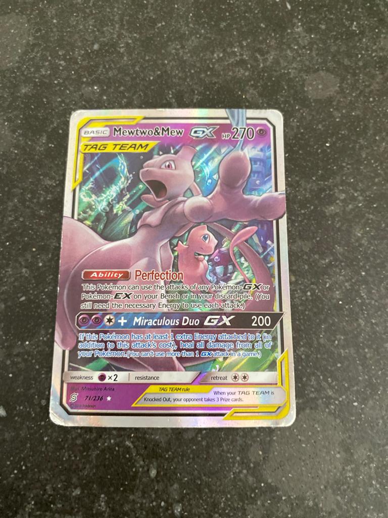Mewtwo & Mew GX TAG TEAM Pokémon Kaart 71/236, Ophalen of Verzenden, Gebruikt, Losse kaart