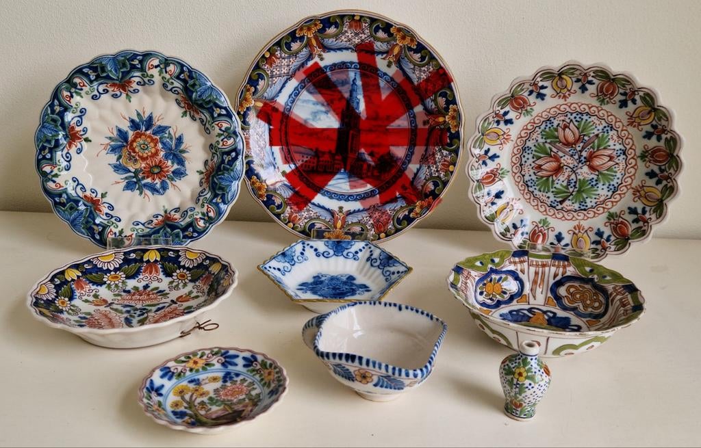 Koopje Makkums aardewerk (8×), Antiek en Kunst, Ophalen of Verzenden