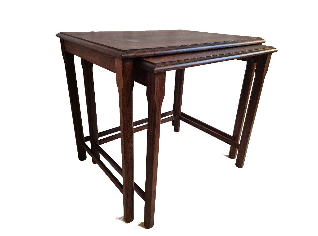 Prachtige origineel Deens design rosewood nesting tables, Ophalen, Gebruikt, Hout