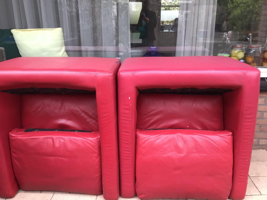 2 Fauteuils, Huis en Inrichting, Fauteuils, Ophalen, Gebruikt, 50 tot 75 cm, Leer