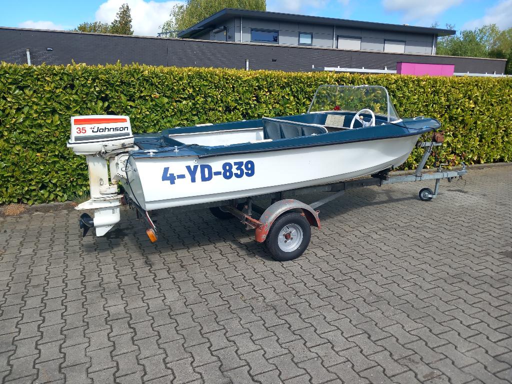 AQUA MARINA SPEEDBOOT 35 PK JOHNSON+TRAILER INRUIL MOGELIJK, Ophalen, Gebruikt, Elektrische start, Buitenboordmotor