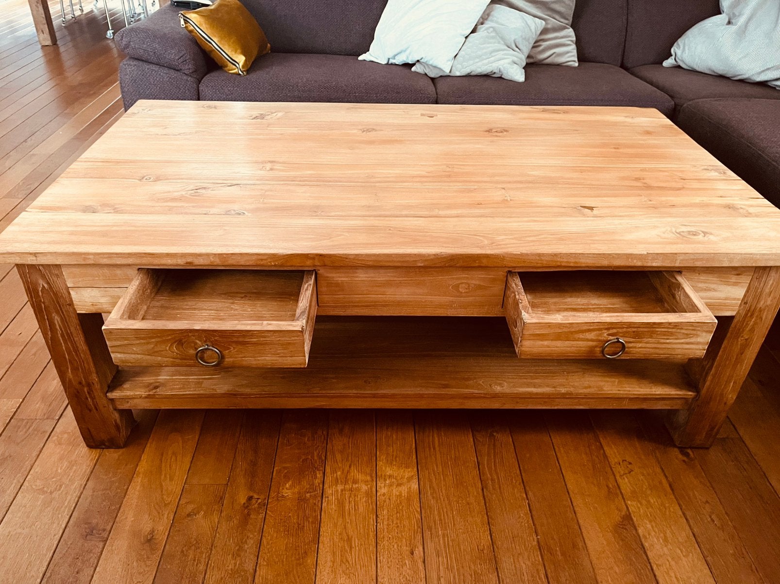 Teak houten tafel, Huis en Inrichting, Ophalen, Gebruikt, 100 tot 150 cm, Teakhout