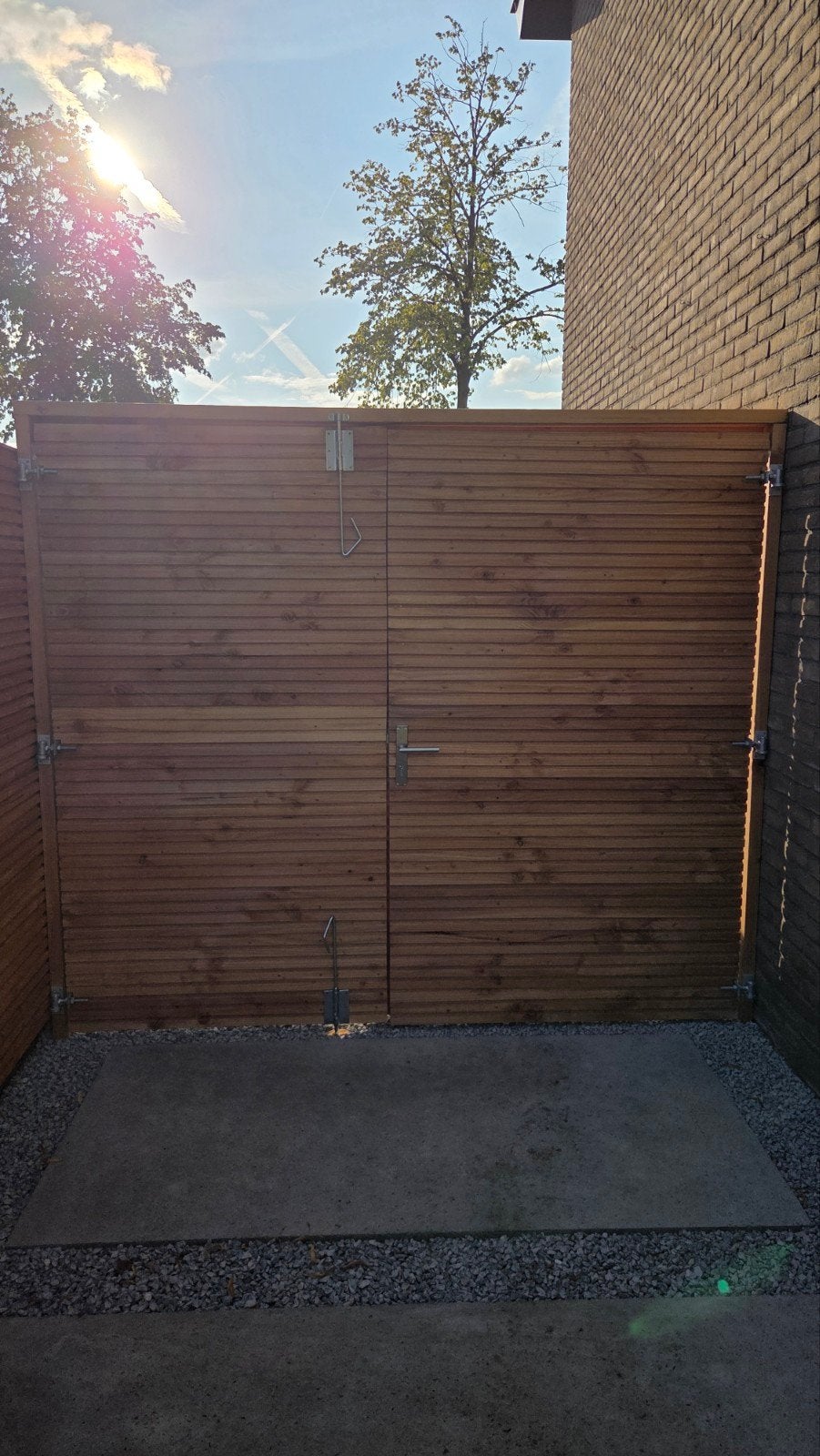 Poort douglas triple rhombus 247.5 bij 211.5 hoog., Tuin en Terras, Schuttingen, Ophalen, Hout, Minder dan 3 meter, 1 tot 2 meter