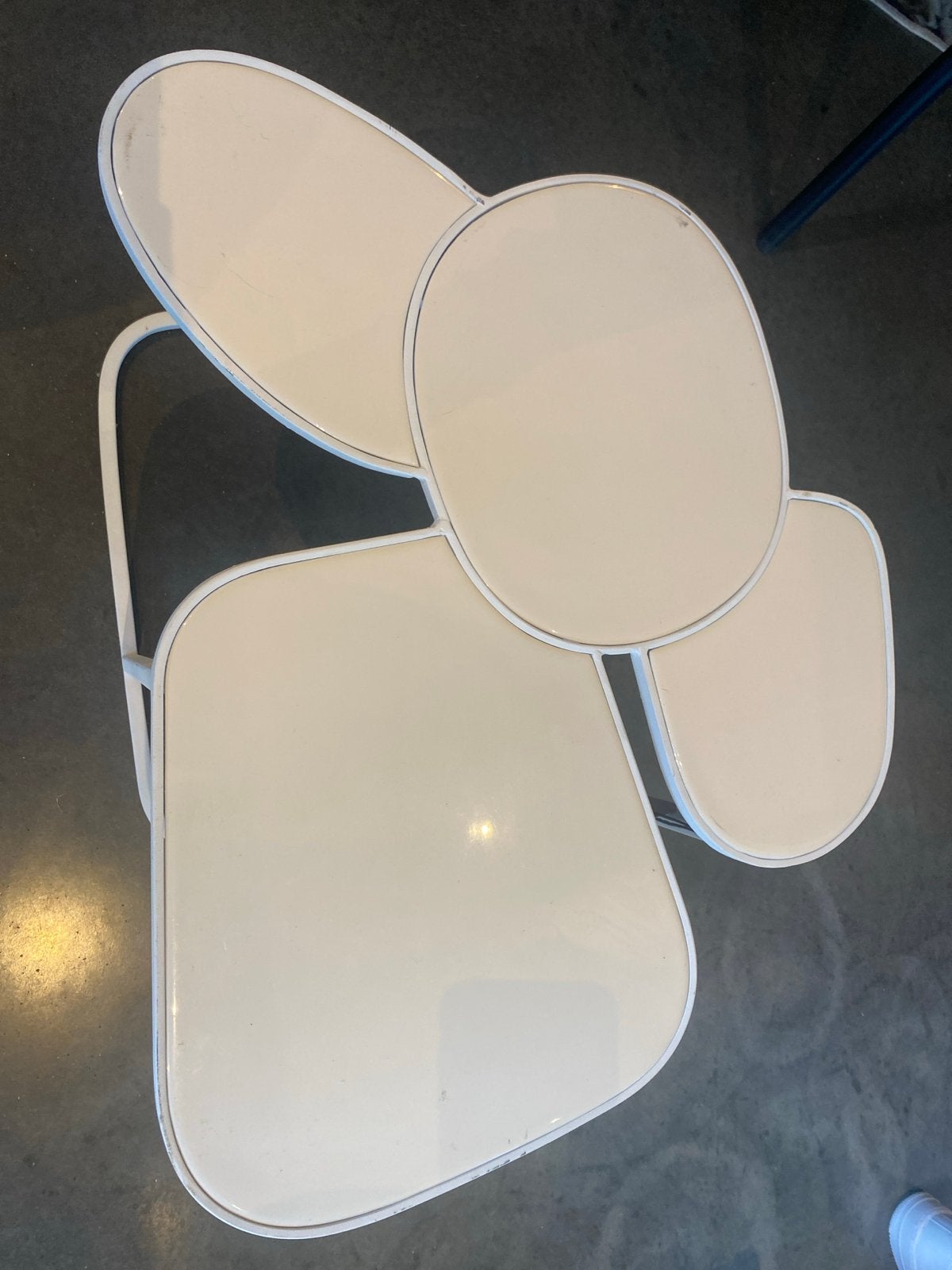 Zuiver bijzettafel wit - Gebruikt, Minder dan 45 cm, Gebruikt, Metaal of Aluminium, Overige vormen