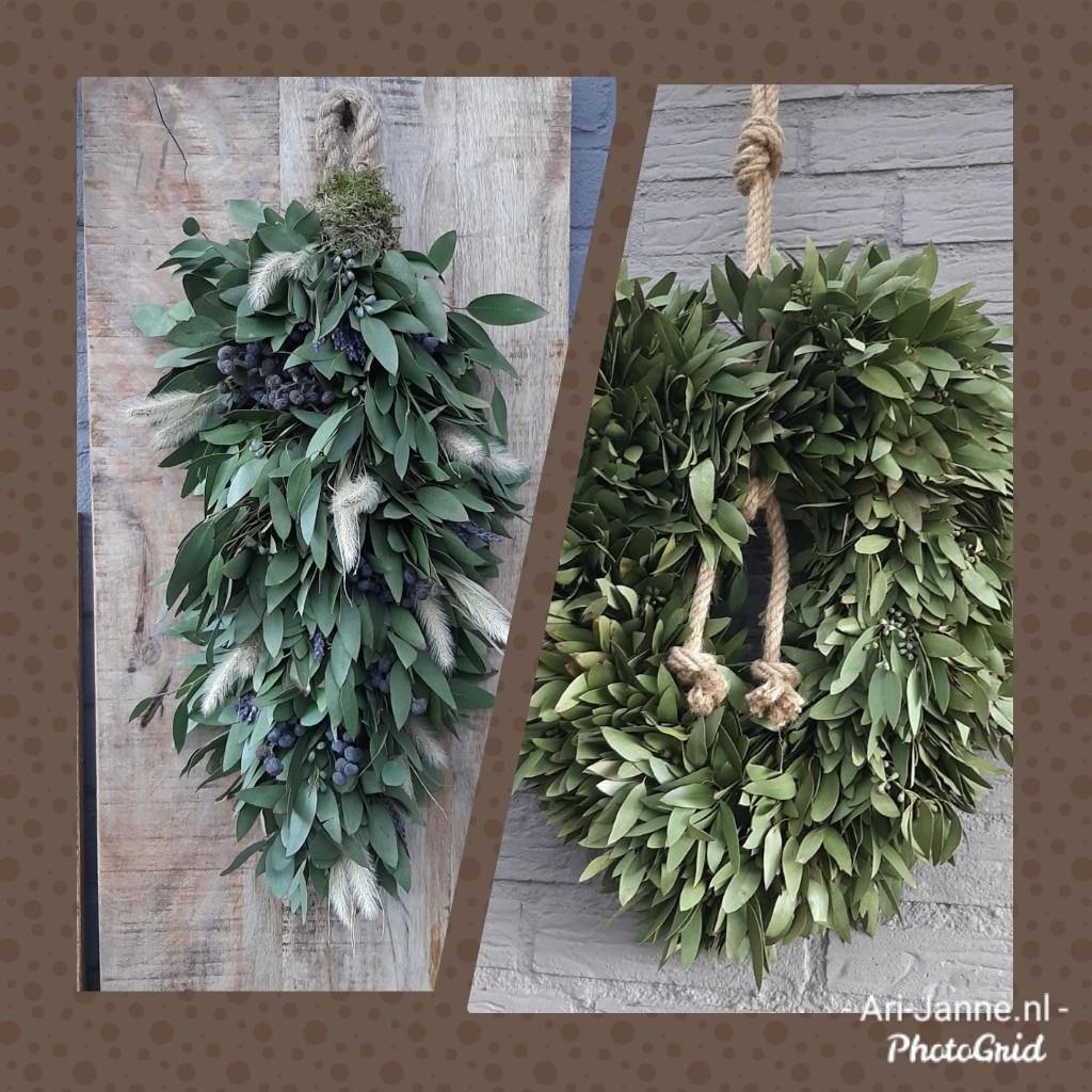 Stoere, landelijke groendecoratie, toef, hart, eucalyptus, Groen, Nieuw, Ophalen of Verzenden, Landelijk