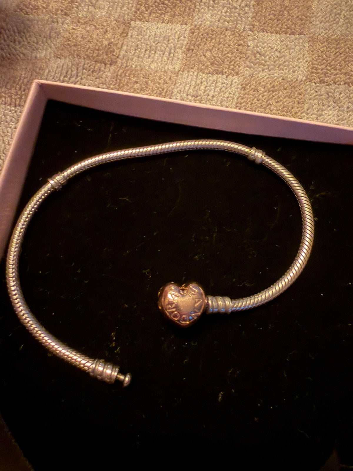 Pandora armband met hartsluiting 21 cm, Sieraden, Tassen en Uiterlijk, Piercings, Ophalen of Verzenden, Zo goed als nieuw, Zilver