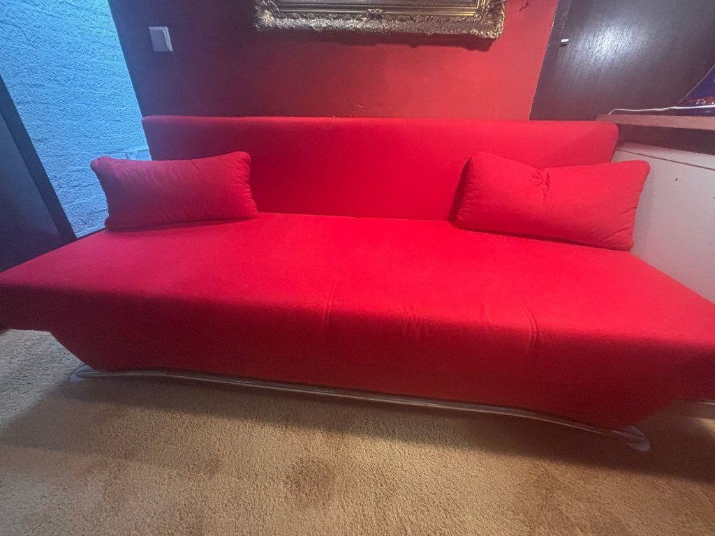 Slaapbank, Huis en Inrichting, Slaapkamer | Slaapbanken, Ophalen, Gebruikt, Tweepersoons, Rood
