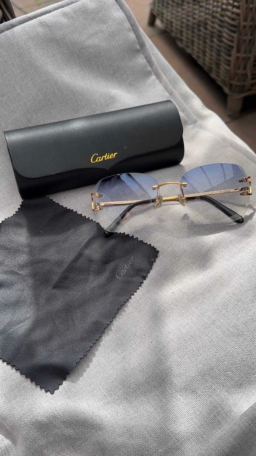 Cartier zonnebril, Overige merken, Zonnebril, Blauw, Ophalen of Verzenden