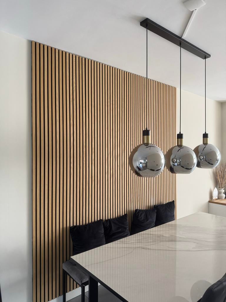 Moderne hanglamp met 3 glazen bollen - Fonq, Ophalen of Verzenden, Zo goed als nieuw, Glas, 75 cm of meer