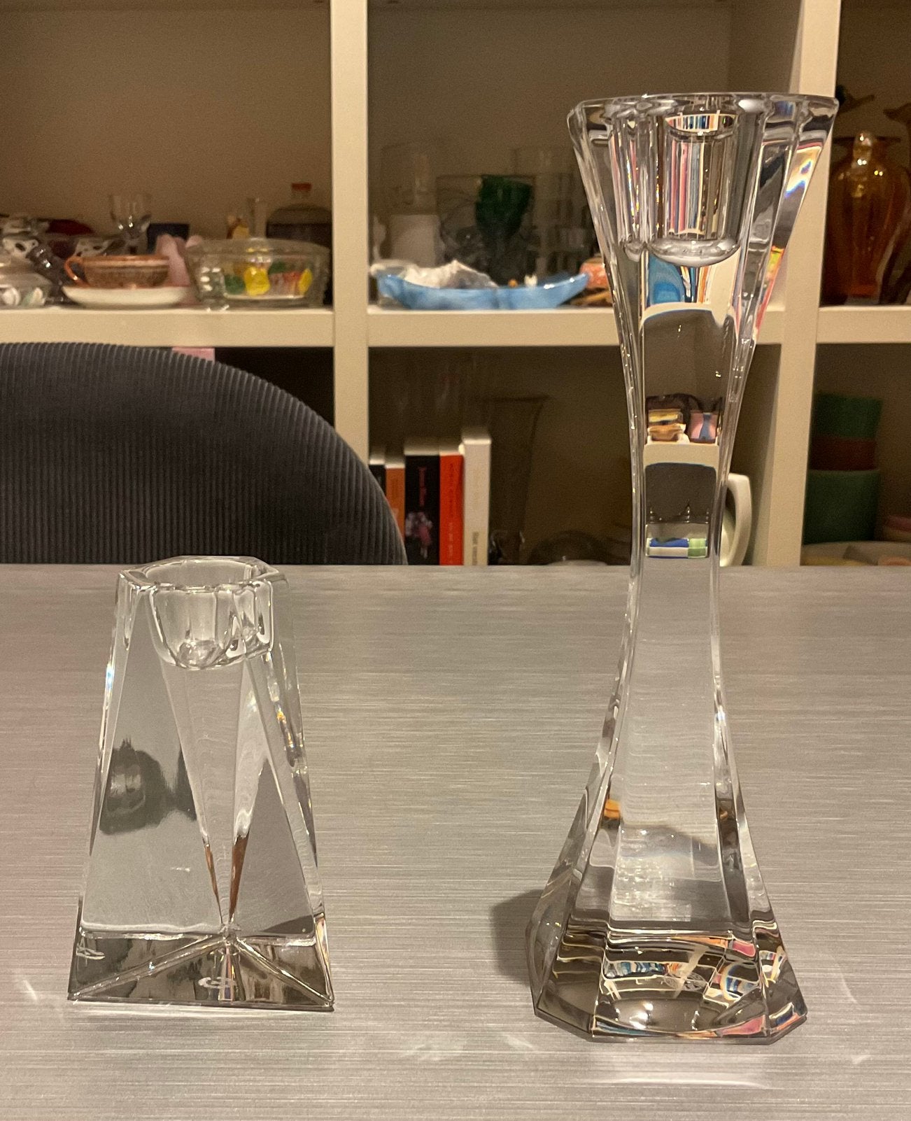 2x vintage kandelaar Villeroy & Boch loodkristal Quartett, Huis en Inrichting, Woonaccessoires | Kandelaars en Kaarsen, Gebruikt