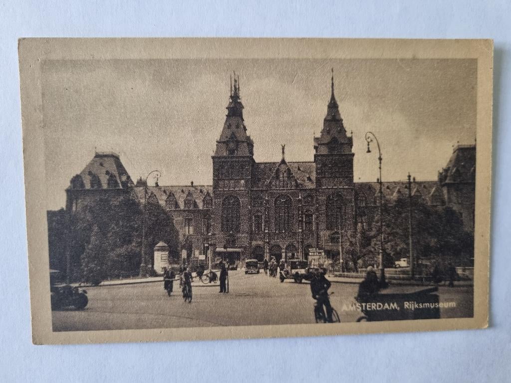 Ansicht Rijksmuseum Amsterdam 1950, Ophalen of Verzenden, 1940 tot 1960, Gelopen, Noord-Holland