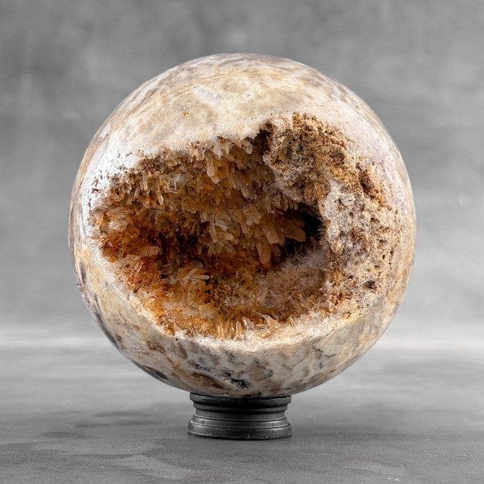 Kwarts Kristallen bol op een aangepaste standaard- 1700 g, Verzenden, Mineraal