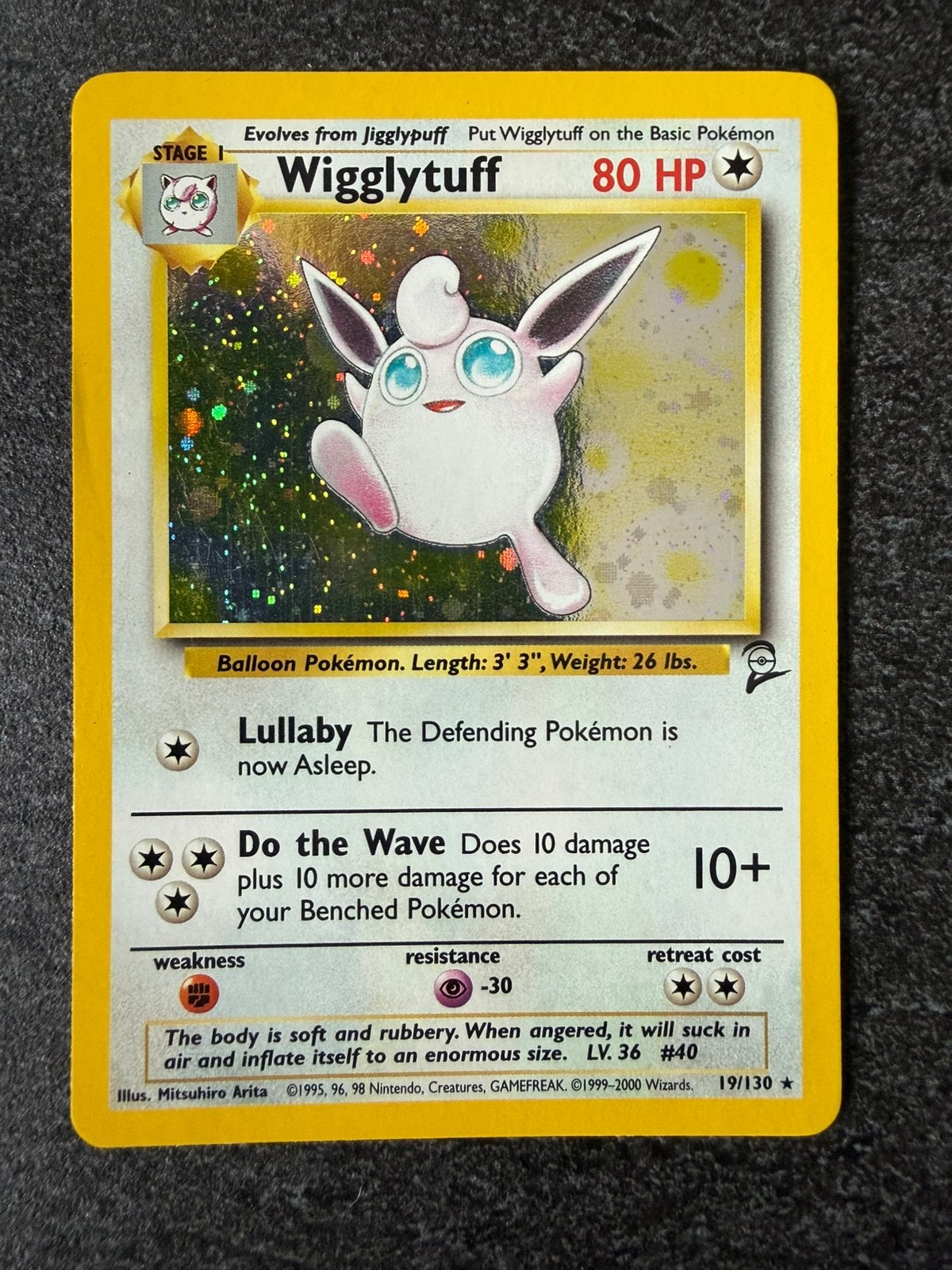 Pokemon wigglytuff holo base 2, Ophalen of Verzenden, Zo goed als nieuw