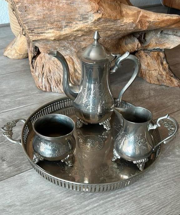 EPNS Antiek verzilverd theeservies, Ophalen of Verzenden, Zilver