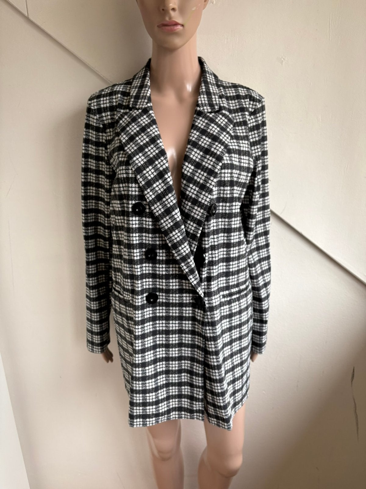 Studio Anneloes travelstof blazer maat S oversized geblokt, Zwart, Ophalen of Verzenden, Zo goed als nieuw, Jasje