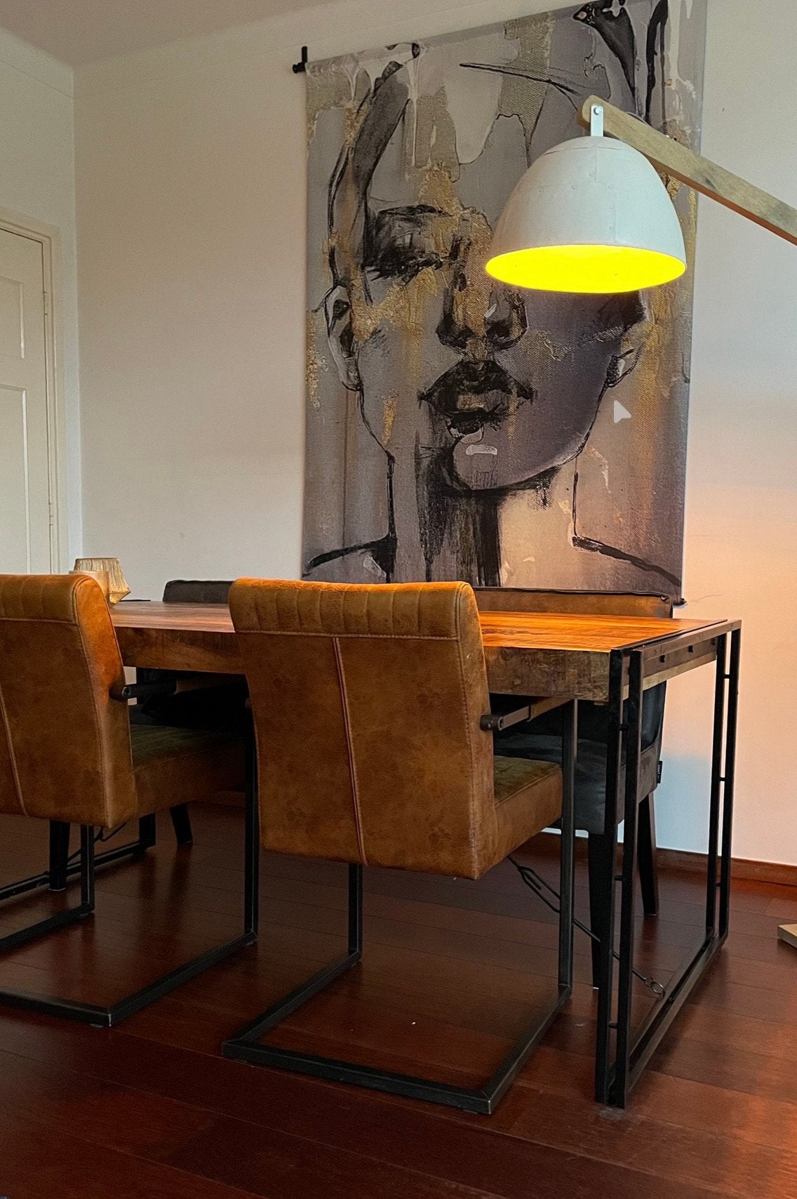 Tafel + 2 stoelen + bankje (doe een leuk bod), Ophalen, Zo goed als nieuw, Rechthoekig, 50 tot 100 cm