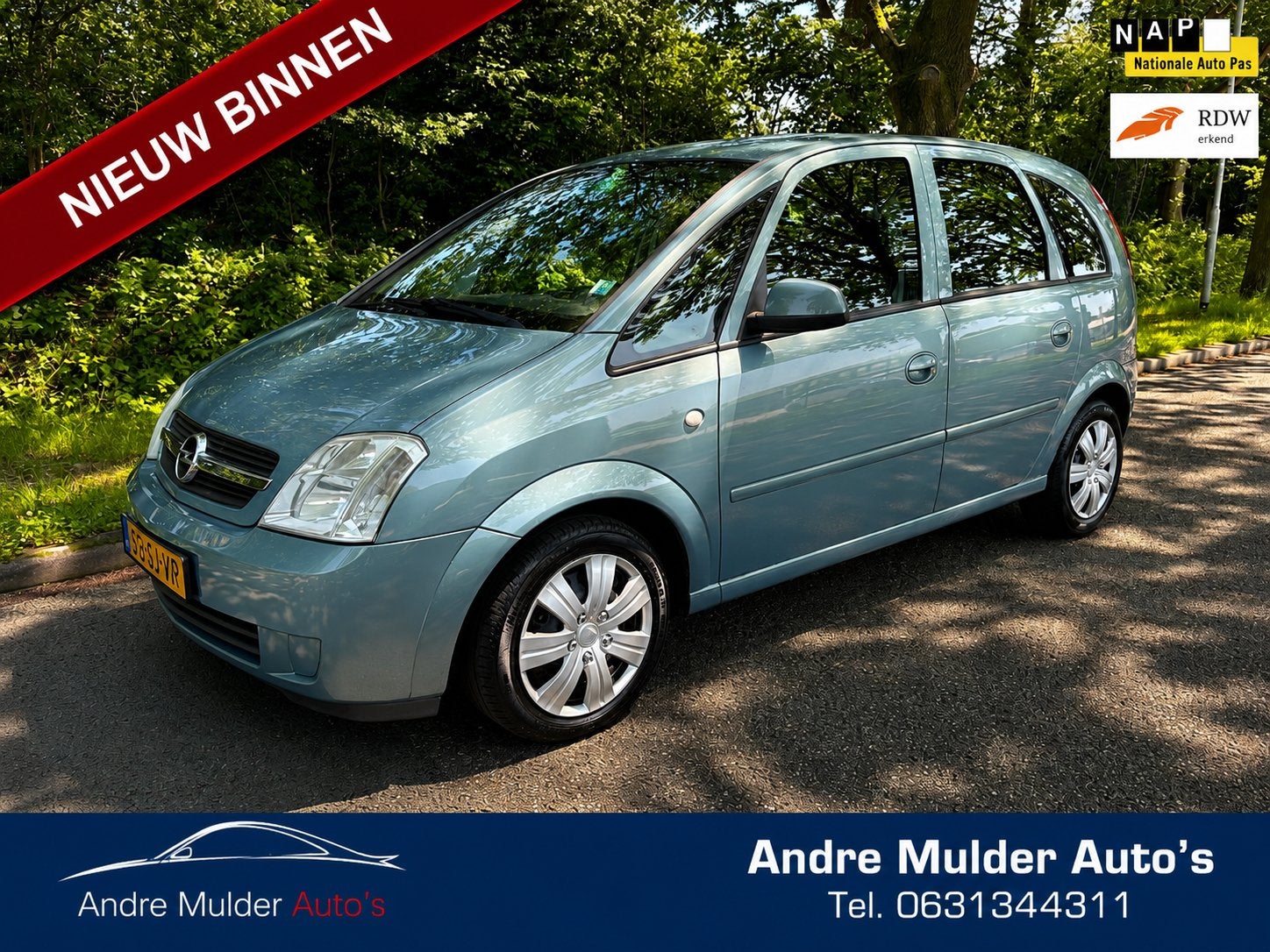 Nette Opel Meriva 1.4 16V 2006 Groen Airco Trekhaak, Auto's, Opel, Voorwielaandrijving, 4 cilinders, Bedrijf, Handgeschakeld