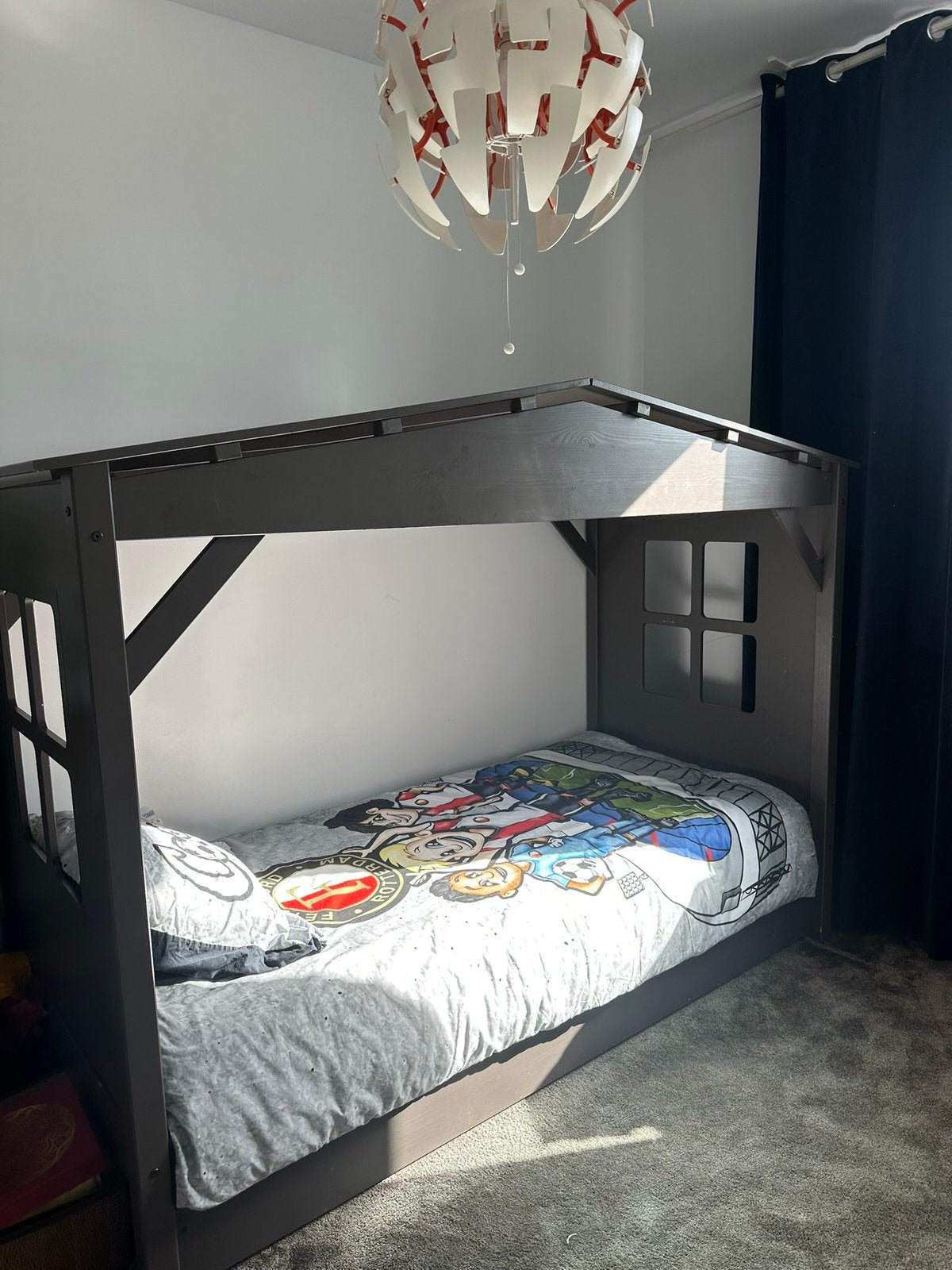 Kinderbed met uitschuifbaar logeerbed + matras, Huis en Inrichting, Ophalen, 90 cm, Eenpersoons, Wit