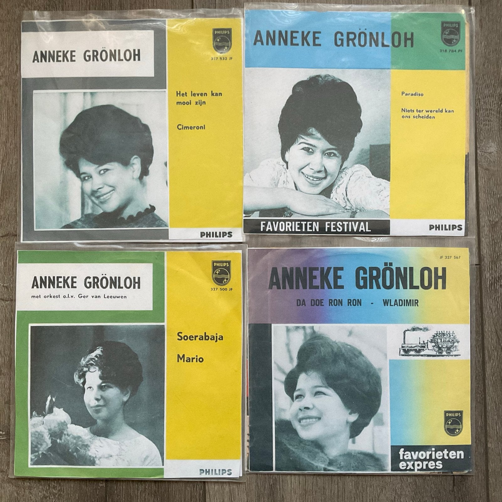 Anneke Grönloh - 4x vinyl singles - Fotohoes zelf gedrukt, Gebruikt, 7 inch, Ophalen of Verzenden, EP