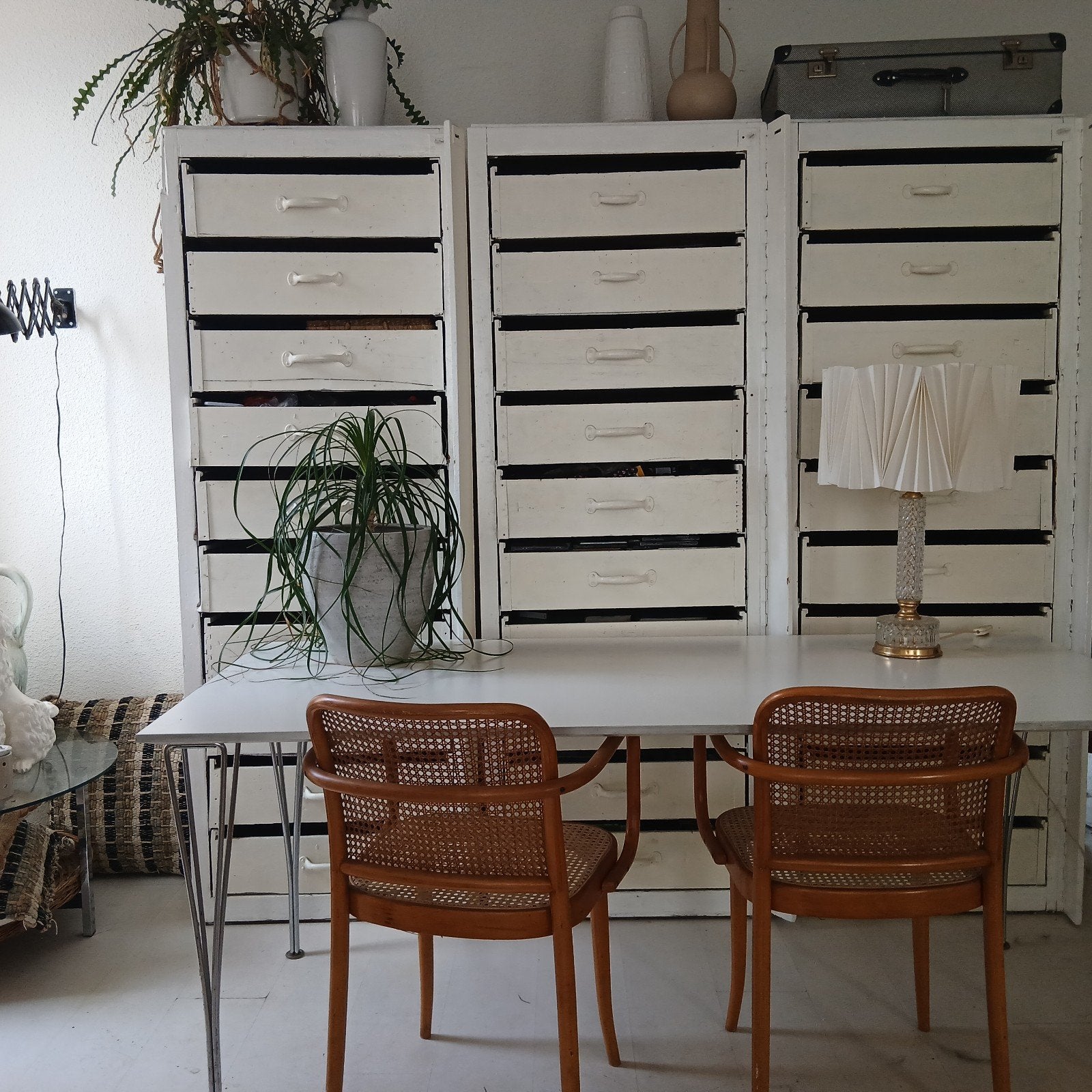 Fritz Hansen tafel 80x180 cm - Wit met chromen poten, Ophalen, Gebruikt, 50 tot 100 cm, Rechthoekig