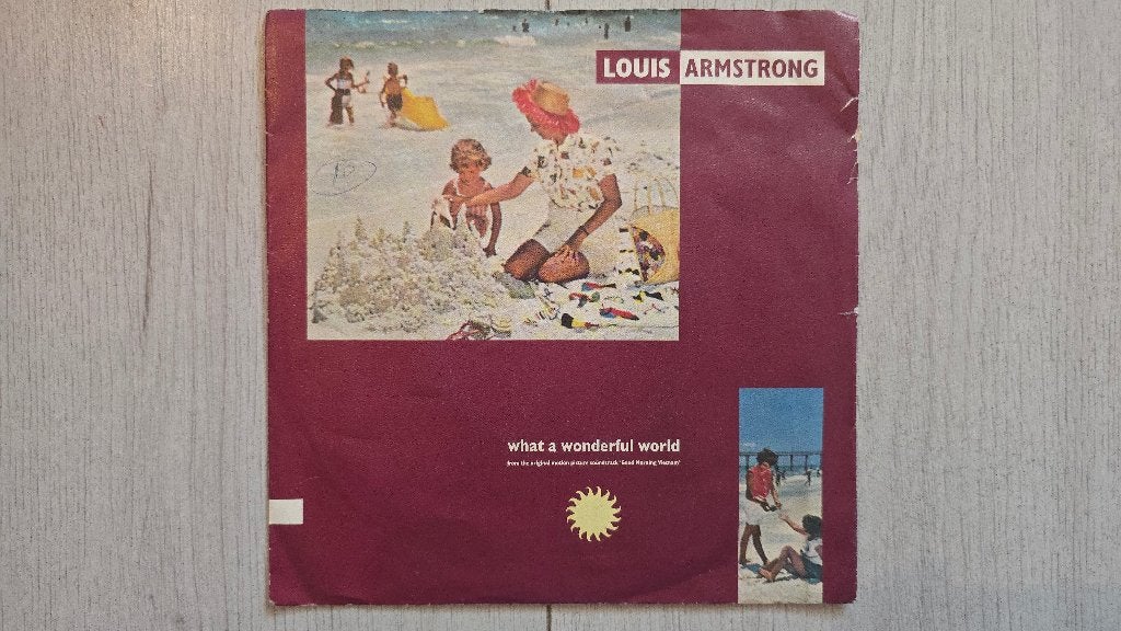 Louis Armstrong What A Wonderful World - Vinyl Single, Ophalen of Verzenden, Gebruikt, Pop