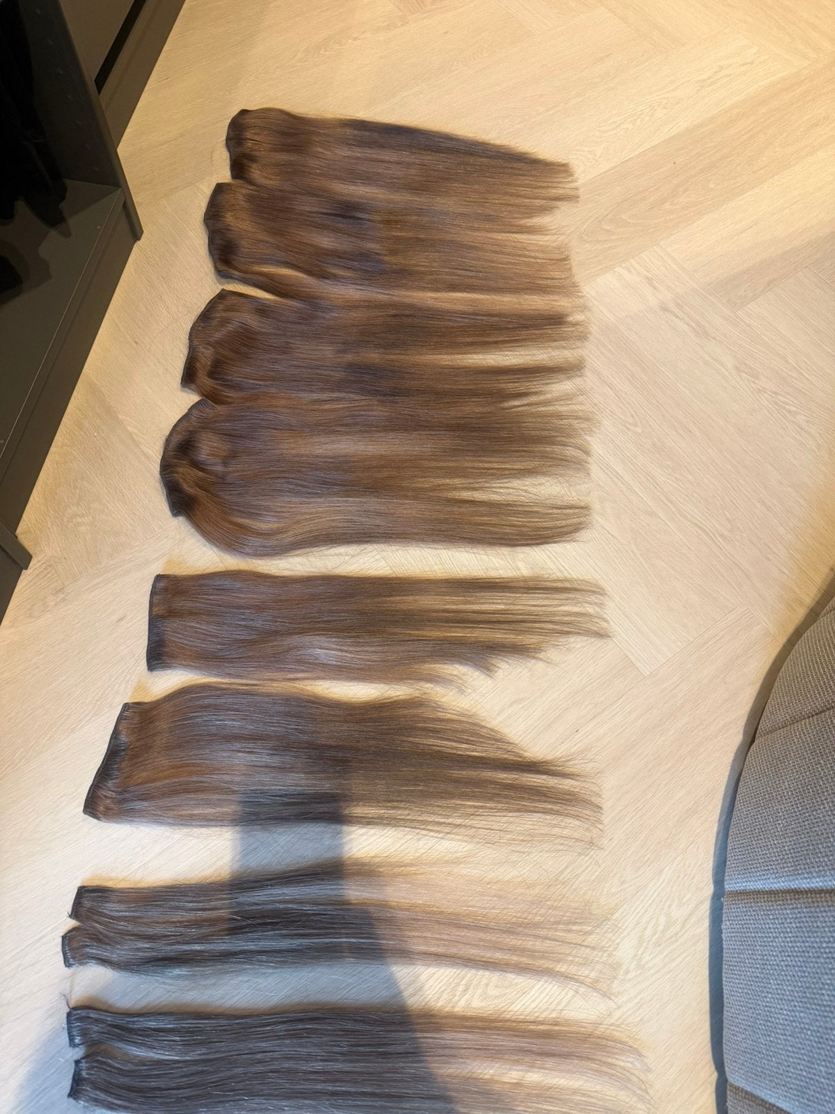 Original Clip-In Extensions Set LUXURY Steil - 10 stuks 50CM, Ophalen of Verzenden, Zo goed als nieuw, Pruik of Haarverlenging
