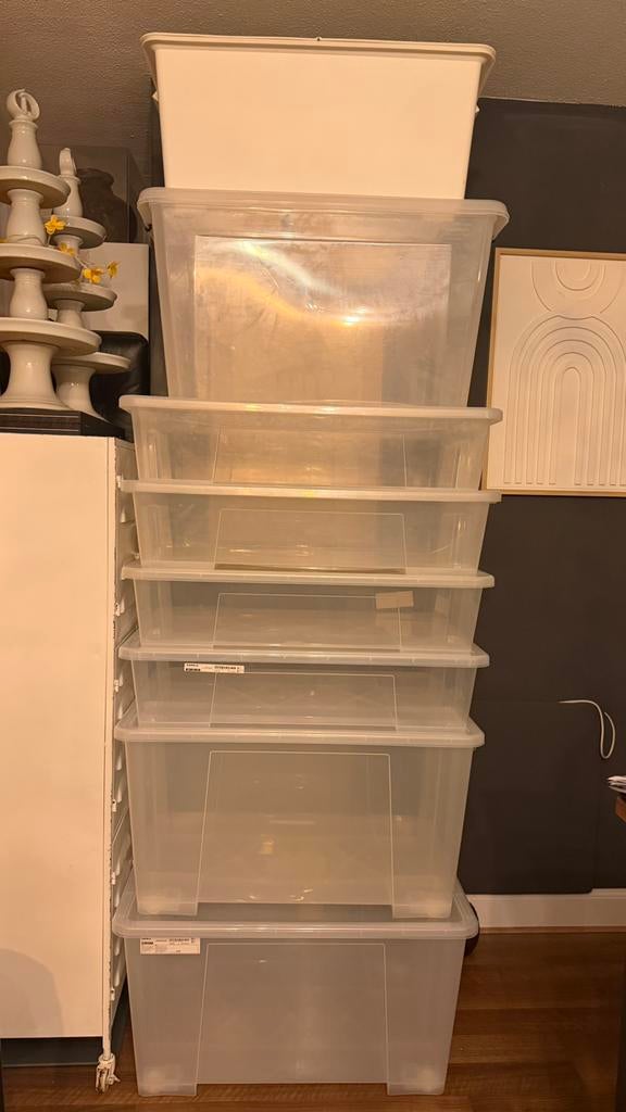 Ikea Samla  bakken 130 en 65 liter incl deksels, Ophalen, 100 cm of meer, 60 cm of meer, Zo goed als nieuw