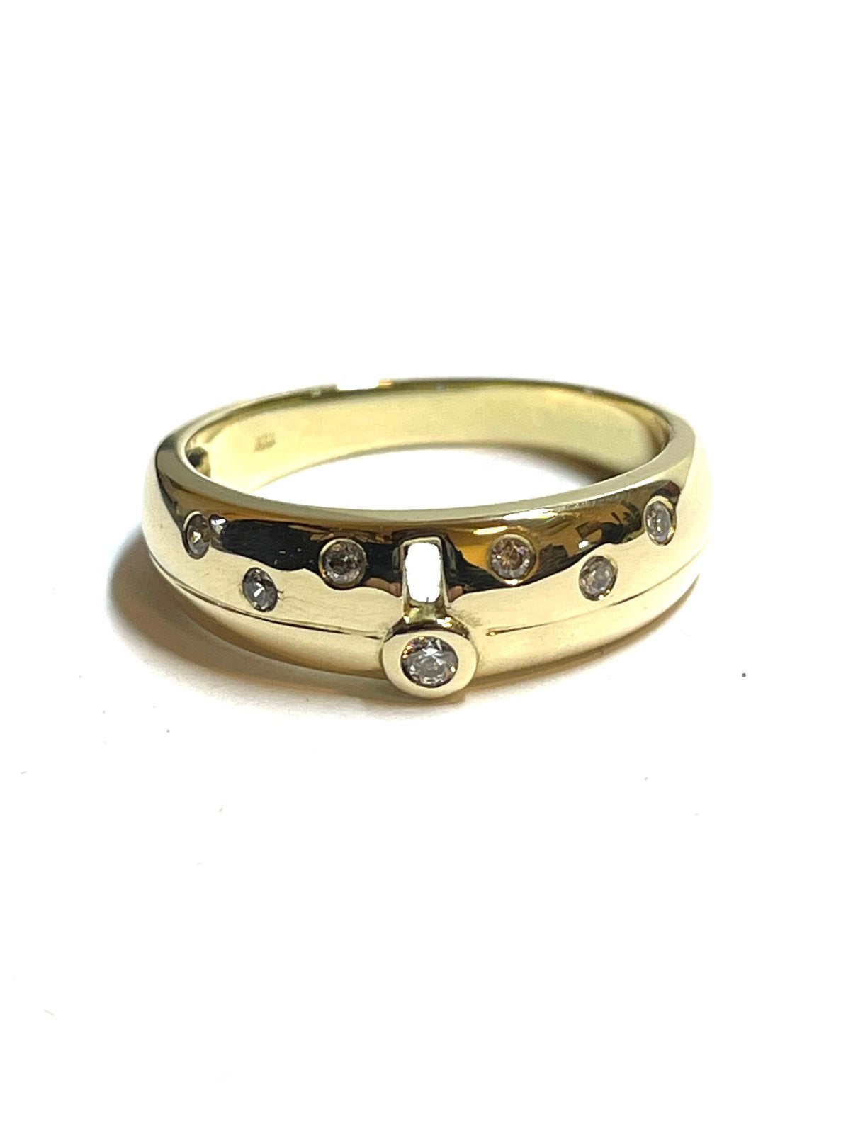 8k gouden ring met zirkonia, 18 tot 19, -, -, Ophalen of Verzenden