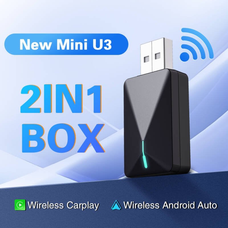 Wireless Carplay Adapter – 2-in-1 – USB-A/USB-C – Draadloos, Niet ingevuld, Niet ingevuld, Niet ingevuld