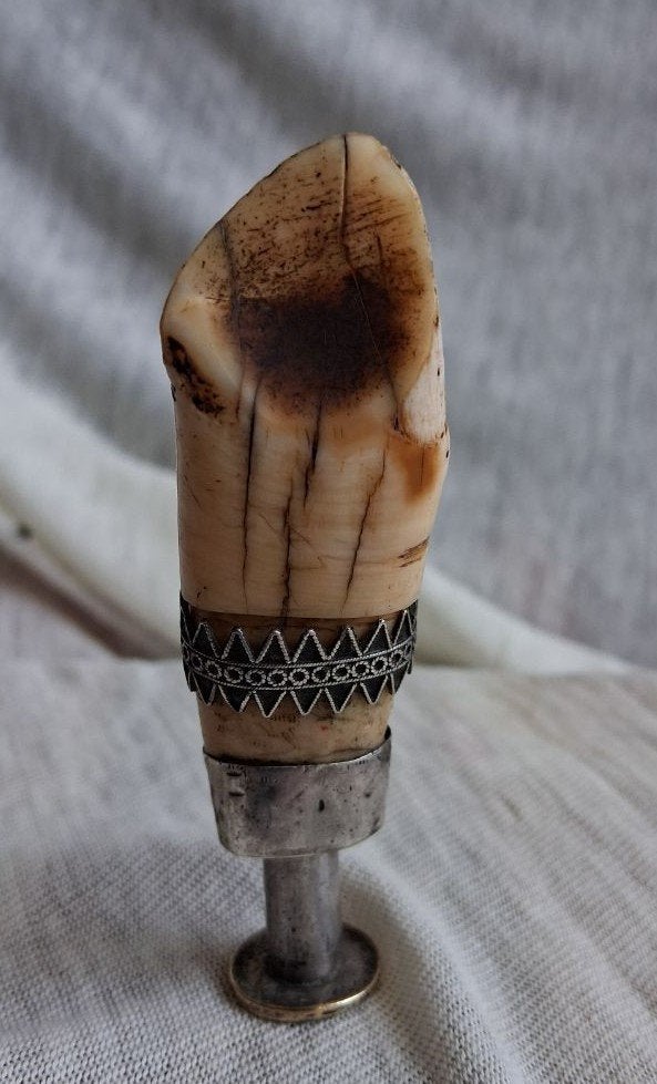 Antieke lak stempel met zilver, Ophalen of Verzenden