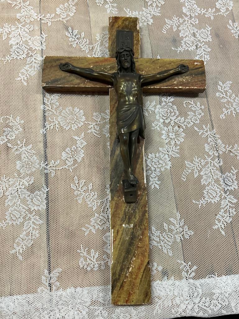 Prachtig Jezus aan het kruis om op te hangen, Antiek en Kunst, Antiek | Religie, Ophalen of Verzenden