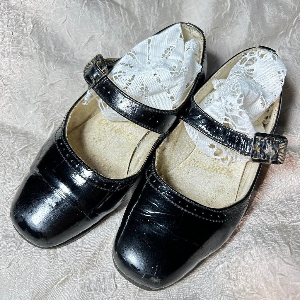Vintage zwarte lakschoentjes voor meisje, Ophalen of Verzenden