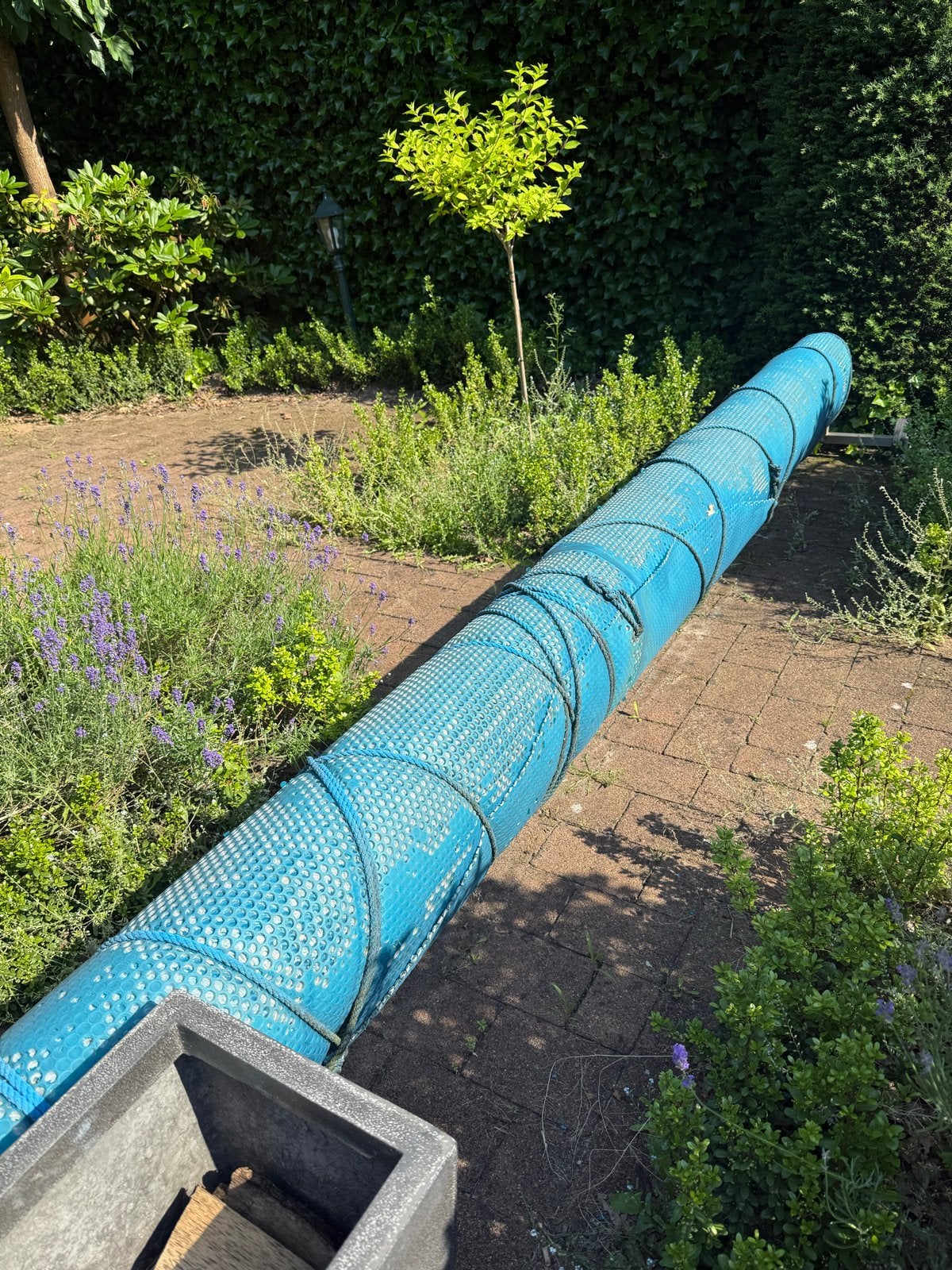 Zwembad oprolsysteem met afdekzeil 10x4 meter, Ophalen of Verzenden, Gebruikt, Afdekzeil