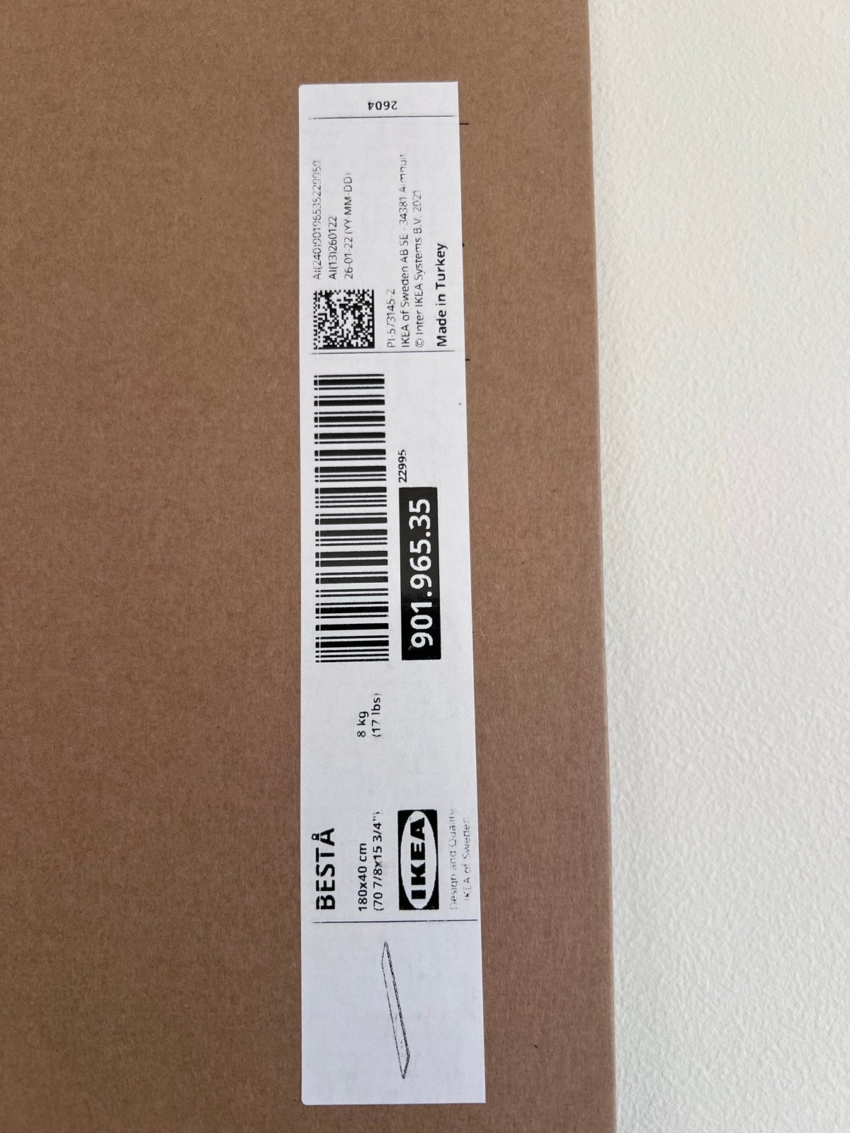 IKEA BESTÅ plank (zwart) 180x40 cm, nieuw in doos, Ophalen, 150 tot 200 cm, Nieuw, Minder dan 100 cm