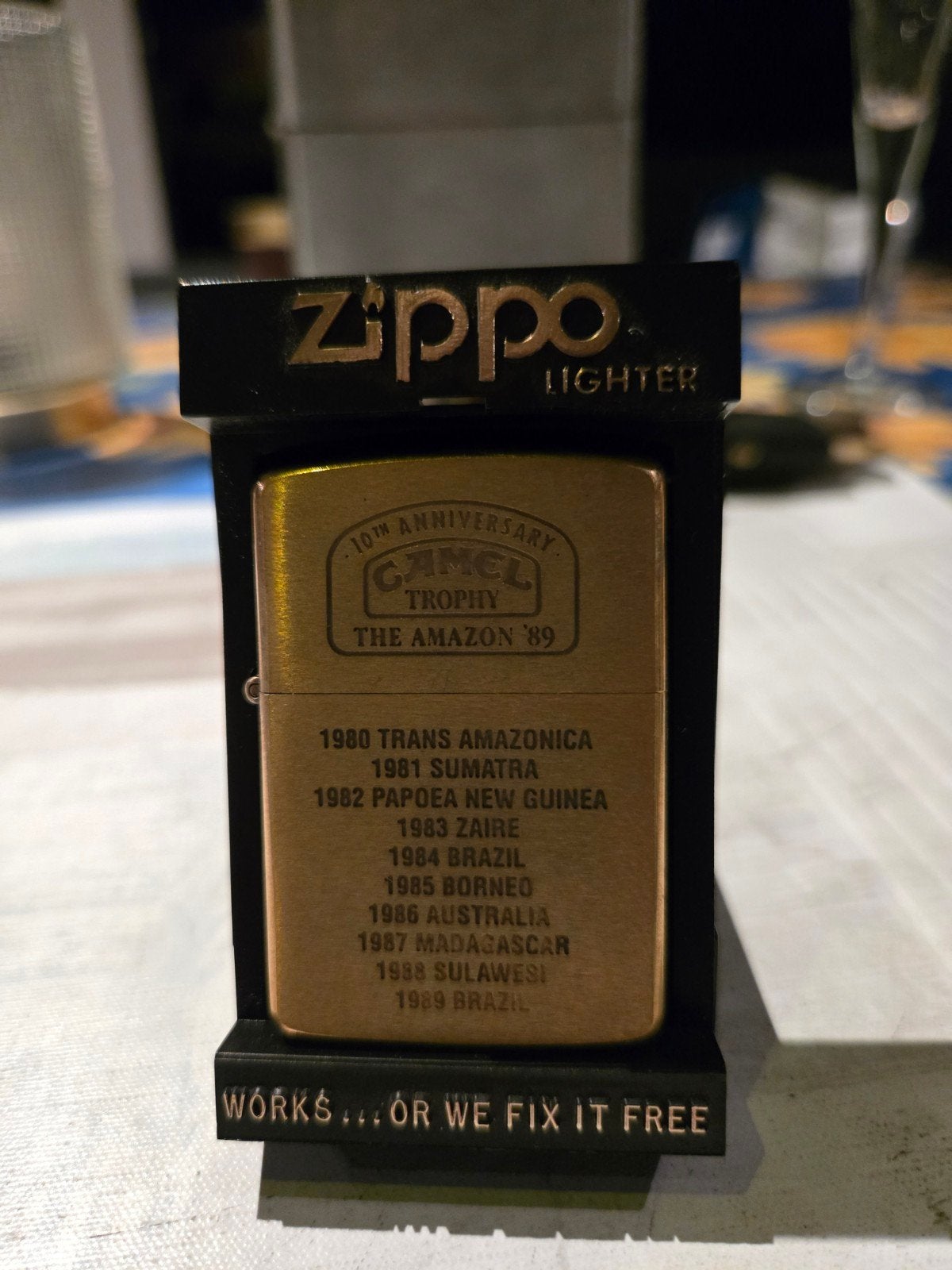 Zippo Camel Trophy The Amazon '89 Aansteker, Verzamelen, Ophalen of Verzenden, Zo goed als nieuw, Aansteker