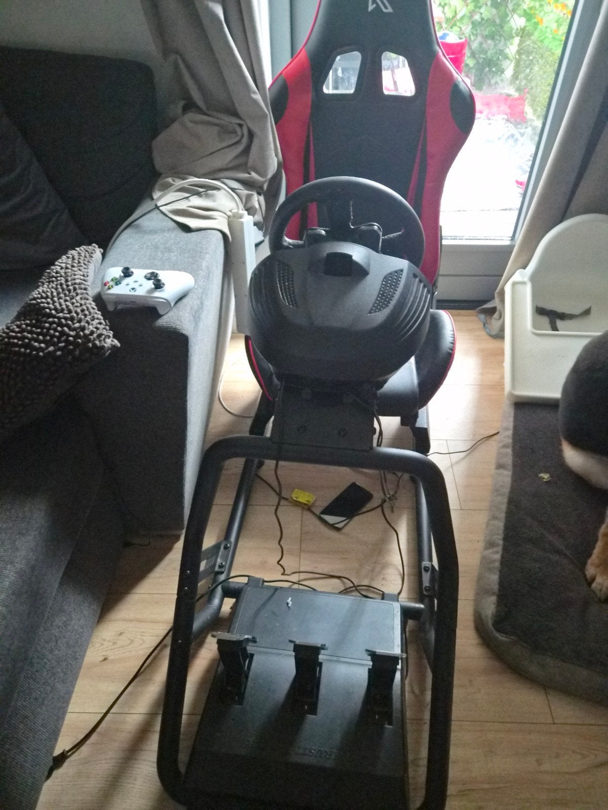 Thrustmaster Tx racing wheel leather edition met seat, Ophalen, Gebruikt, Stuurtje of Sportattribuut, Xbox Original
