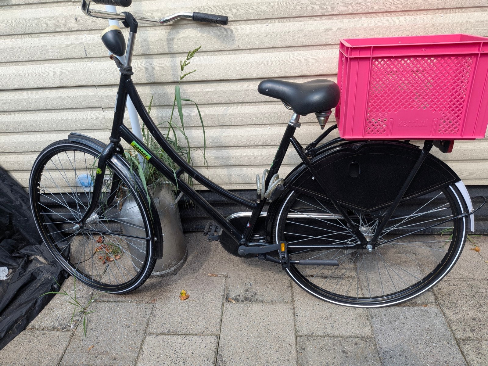Leuke zwarte omafiets zonder versnellingen, Ophalen, Gebruikt, Terugtraprem